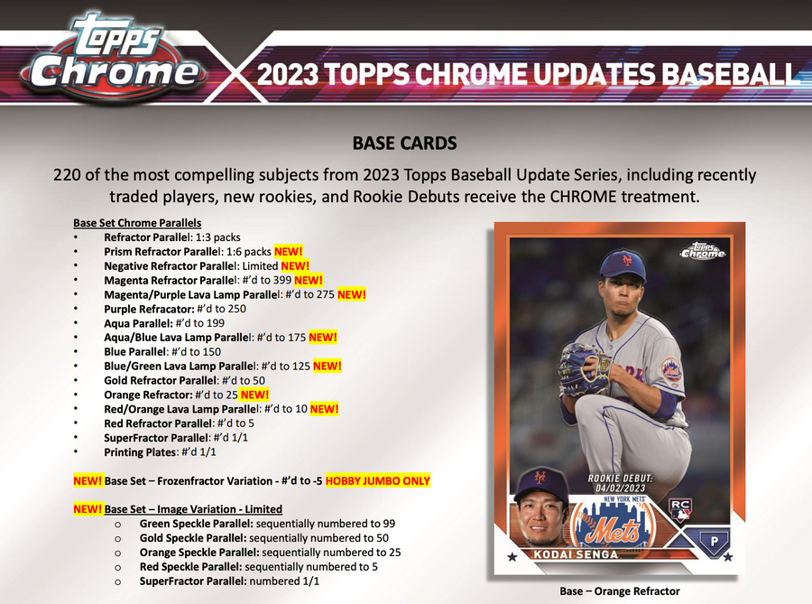 2023 Topps Chrome Update Baseball Hobby Box